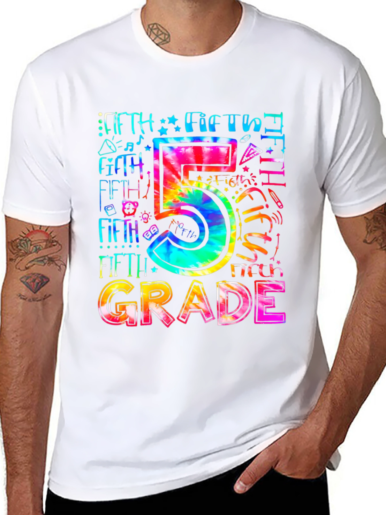Fifth Grade Tie-Dye T-Shirt - Back to School
