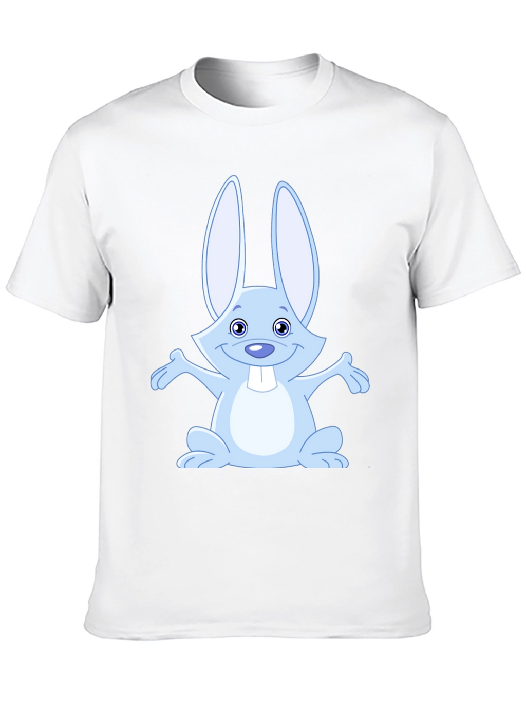 Cute Rabbit Graphic Tee - Soft Black Cotton Shirt
