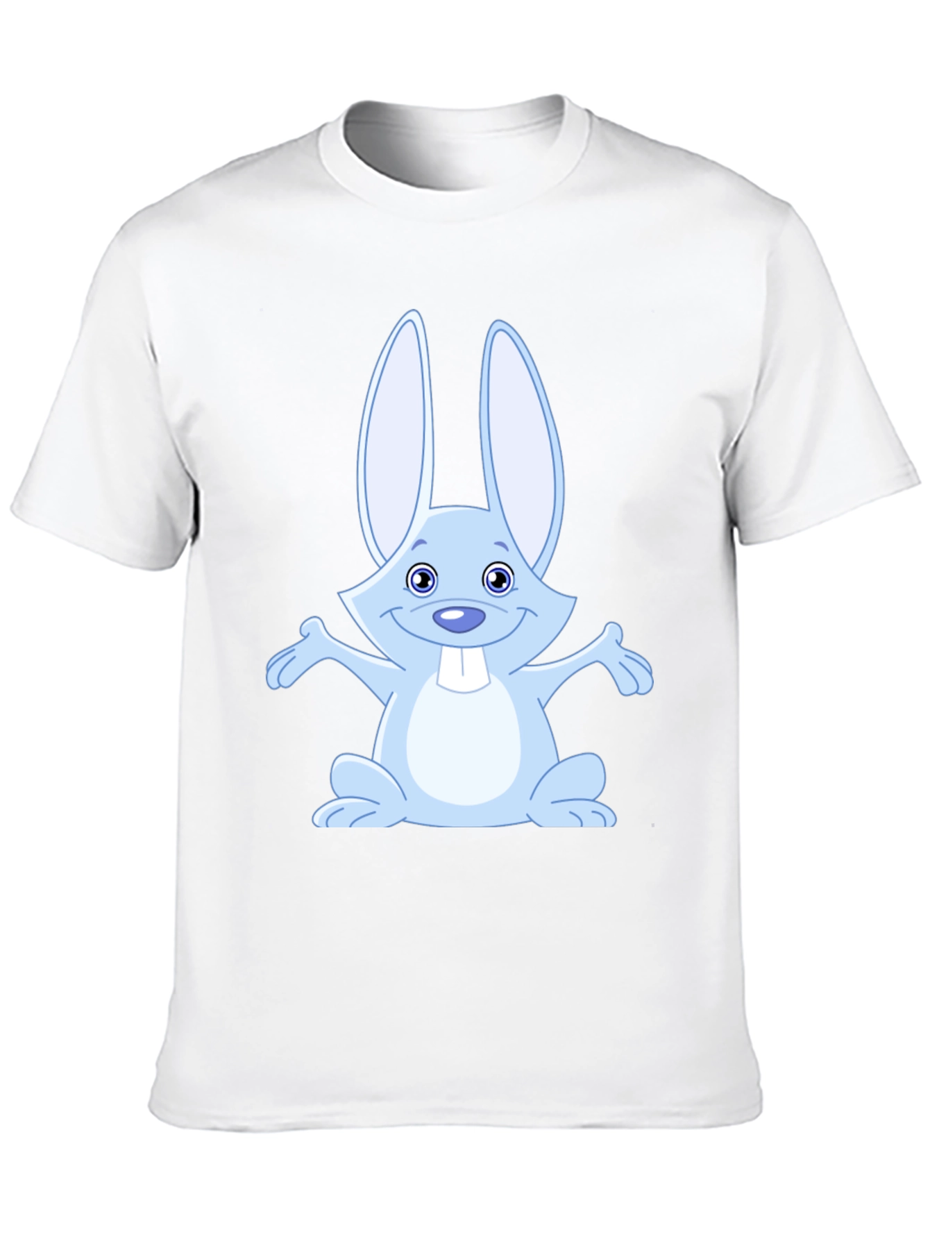 Cute Rabbit Graphic Tee - Soft Black Cotton Shirt