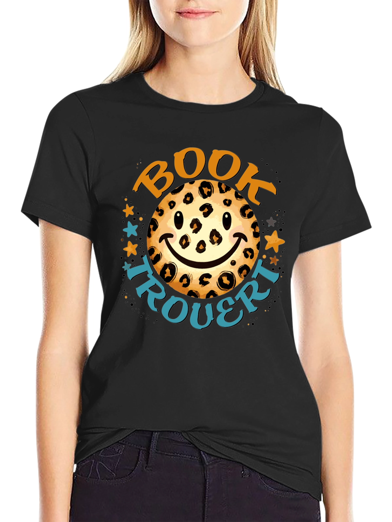 Leopard Smiley Book Trouvert T-Shirt