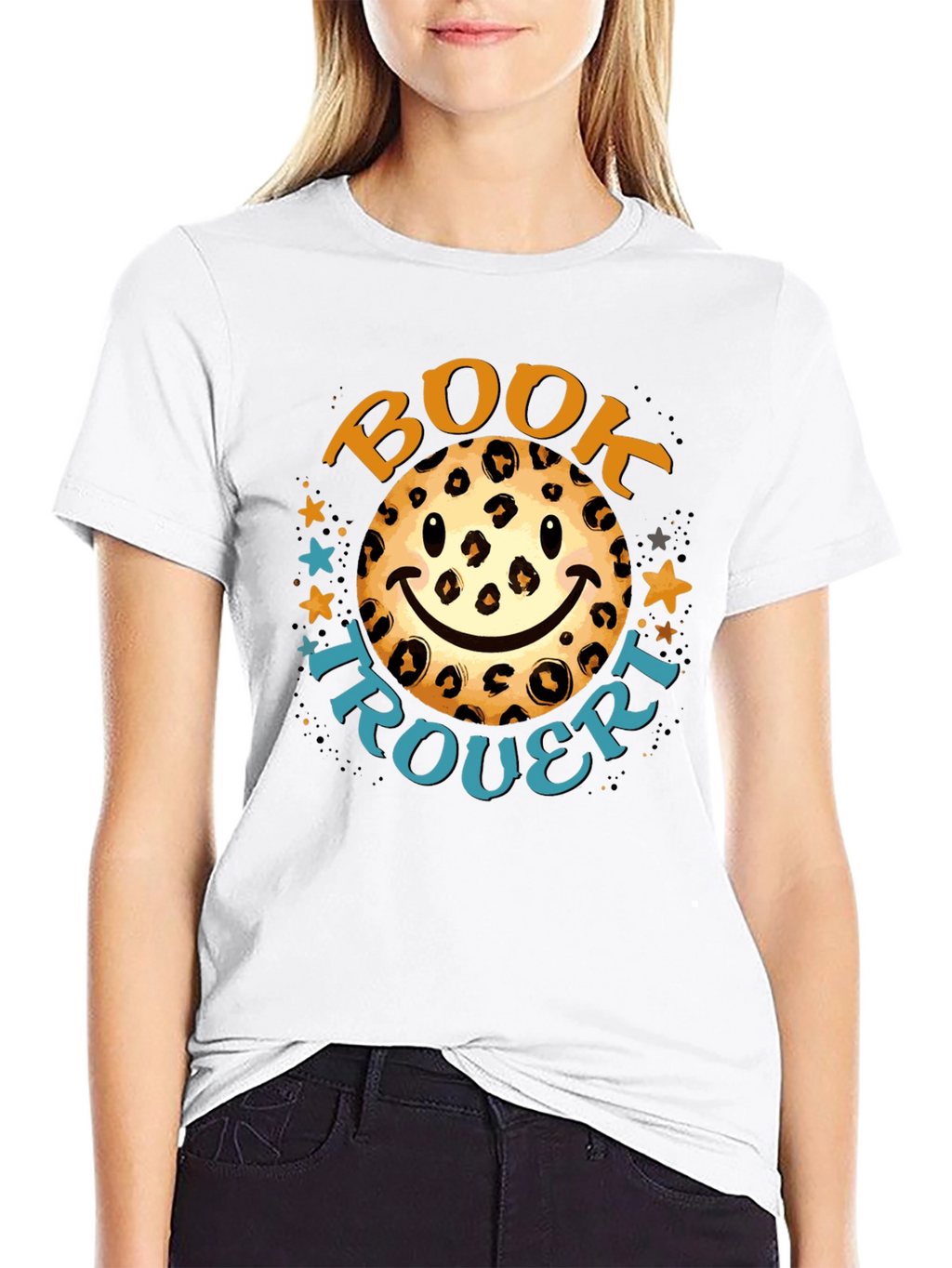 Leopard Smiley Book Trouvert T-Shirt