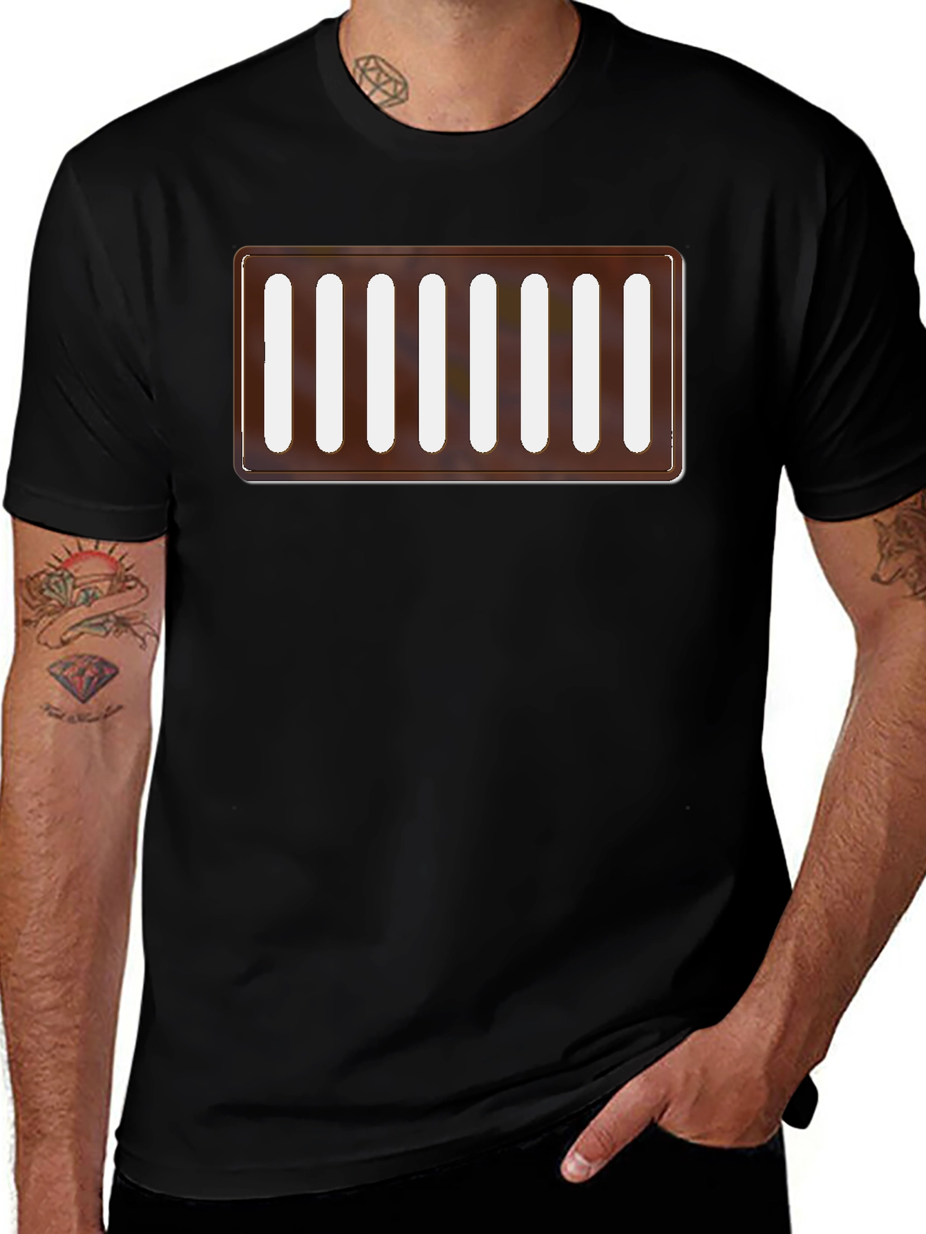 Novelty Manhole Cover Graphic Tee - Black