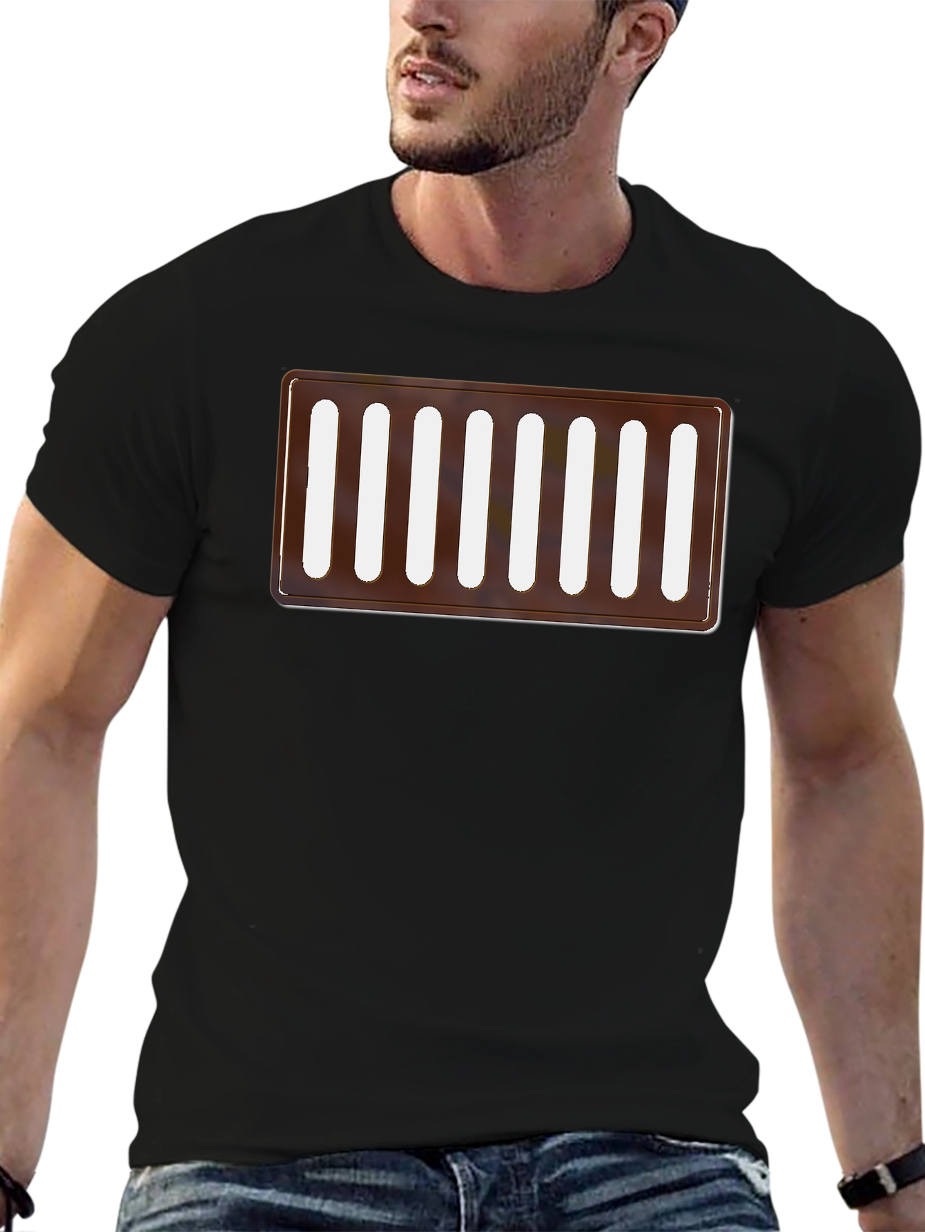 Novelty Manhole Cover Graphic Tee - Black