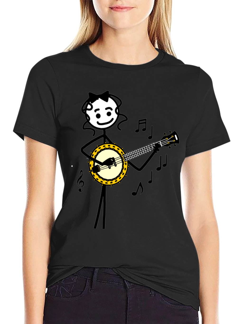 Banjo Playing Stick Figure T-Shirt