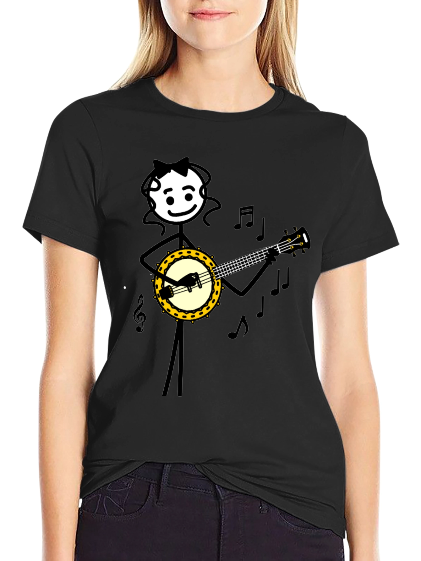 Banjo Playing Stick Figure T-Shirt