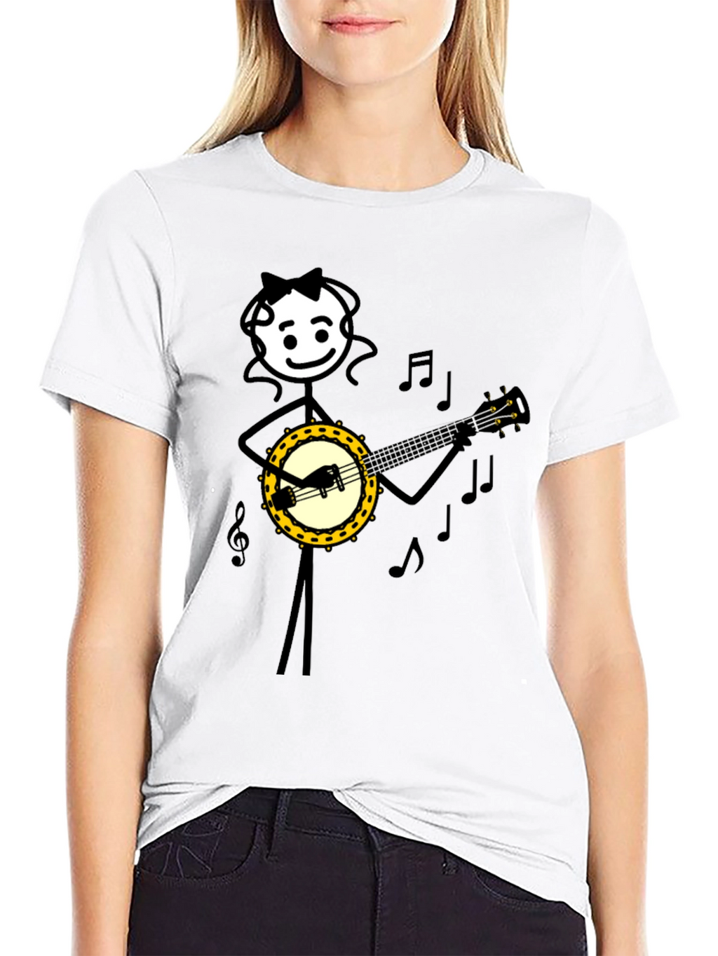 Banjo Playing Stick Figure T-Shirt