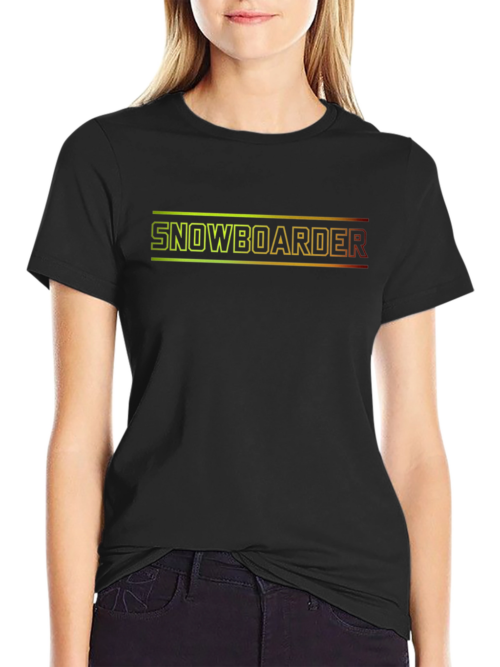 Snowboarder Graphic Tee - Black Cotton Blend