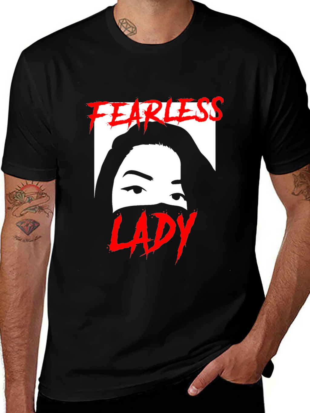 Fearless Lady Graphic T-Shirt - Unisex Black Tee