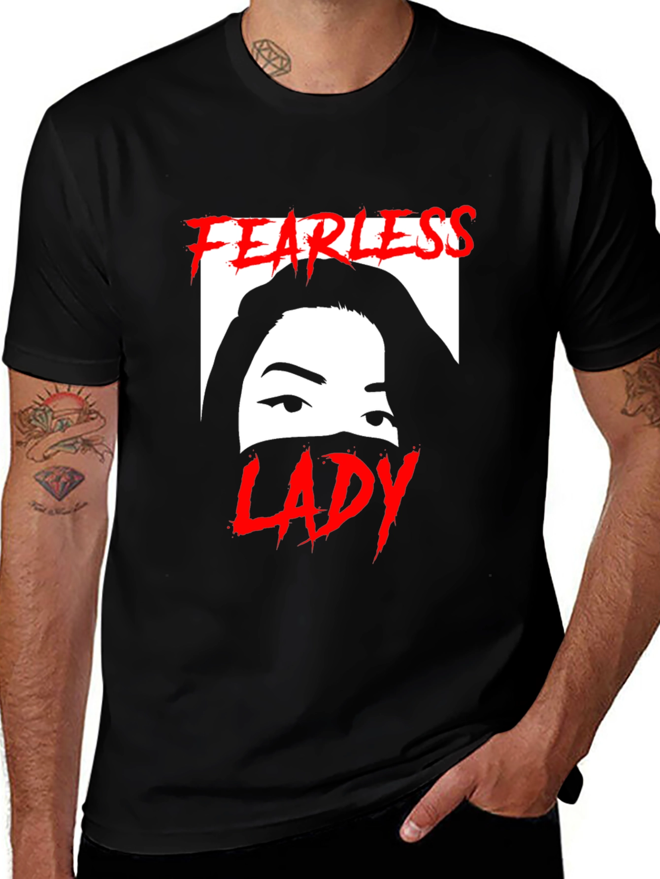 Fearless Lady Graphic T-Shirt - Unisex Black Tee