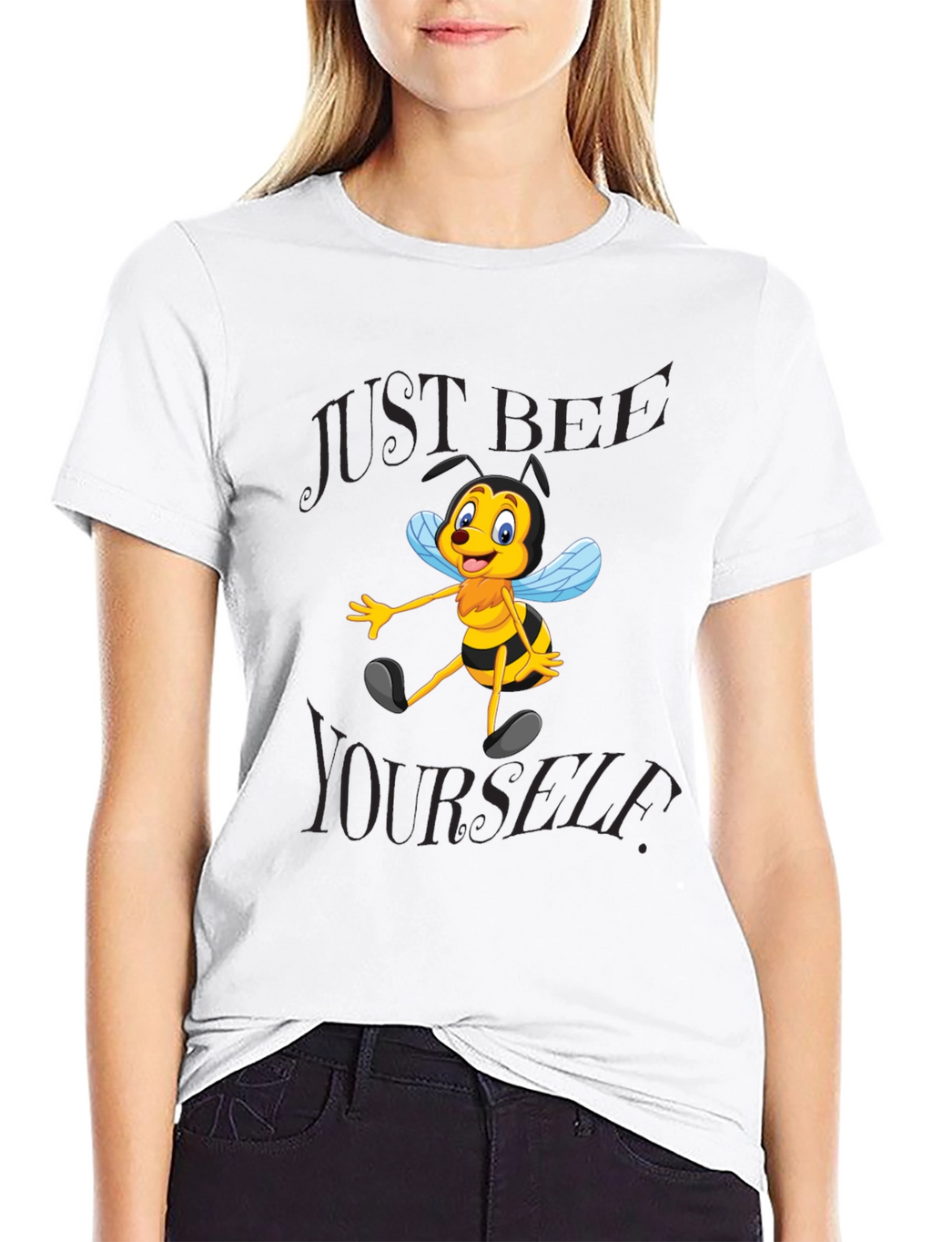 Just Bee Yourself T-Shirt - Black Cotton Blend