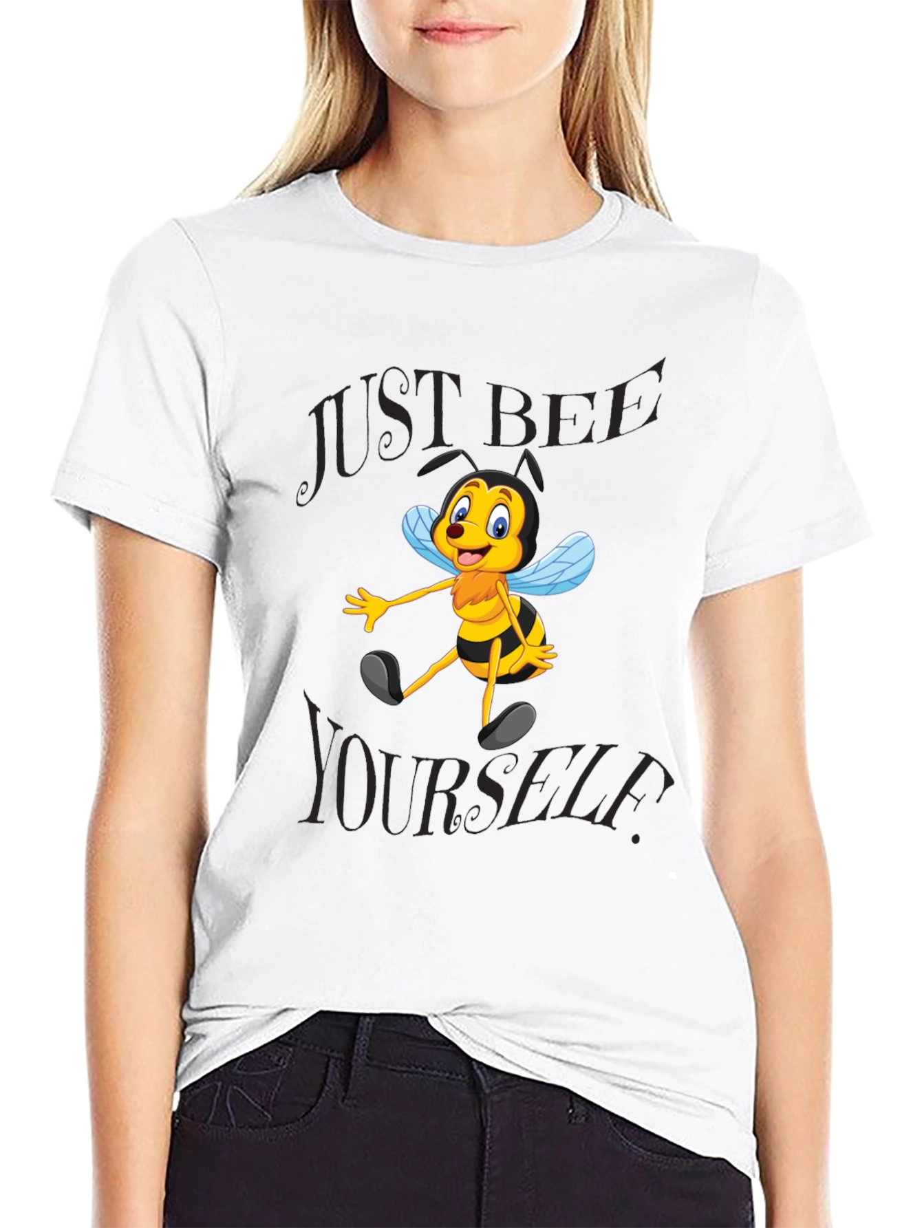 Just Bee Yourself T-Shirt - Black Cotton Blend