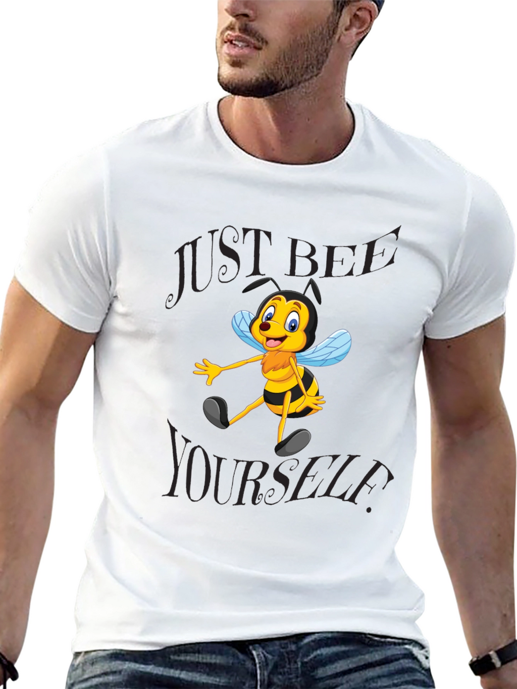 Just Bee Yourself T-Shirt - Black Cotton Blend