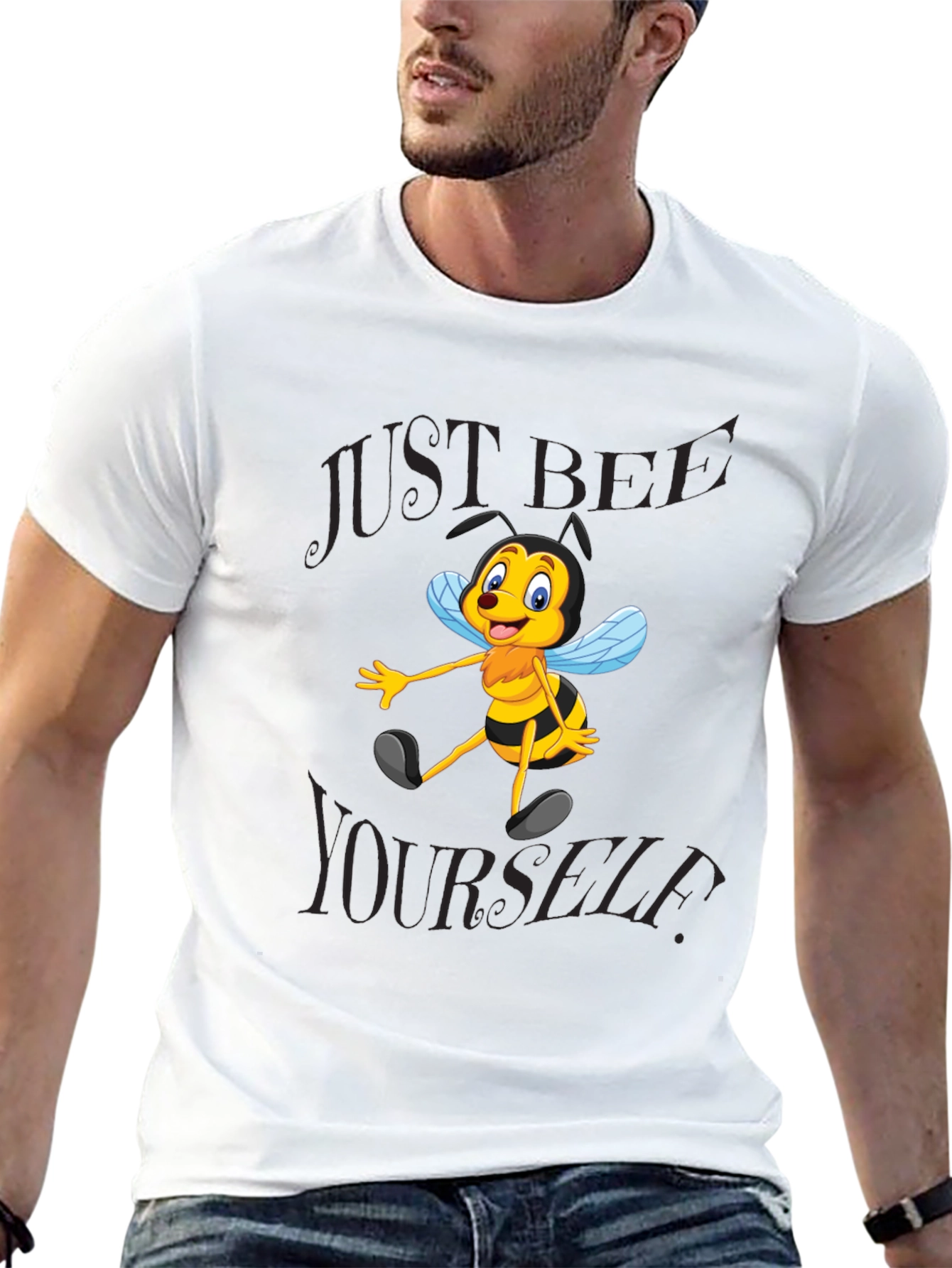 Just Bee Yourself T-Shirt - Black Cotton Blend