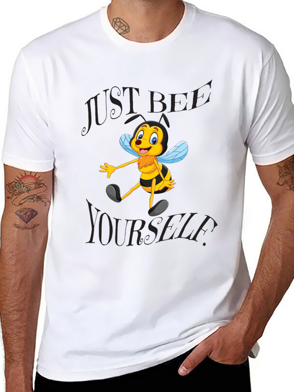 Just Bee Yourself T-Shirt - Black Cotton Blend