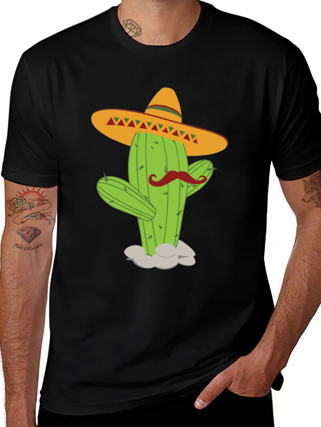 Cactus Sombrero Graphic T-Shirt