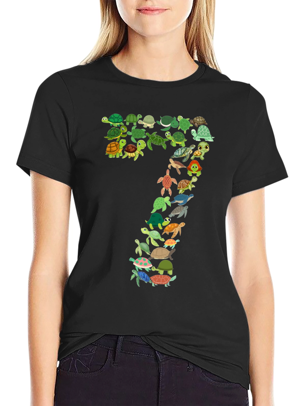 Turtle Number 7 Black T-Shirt