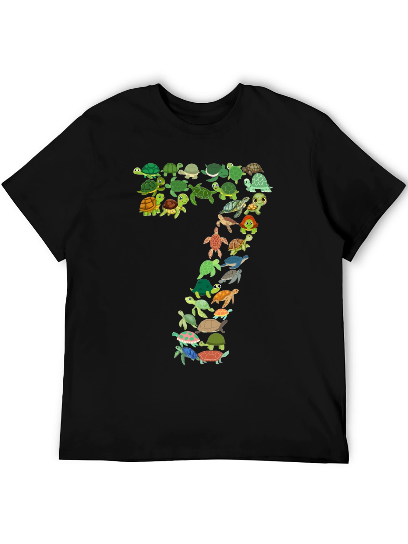 Turtle Number 7 Black T-Shirt