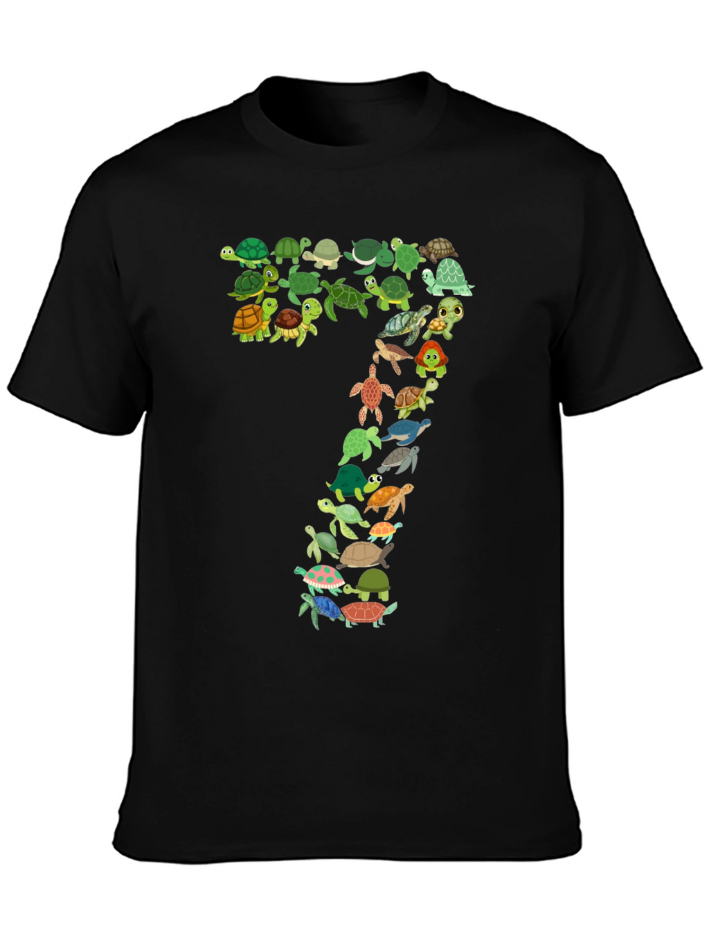 Turtle Number 7 Black T-Shirt
