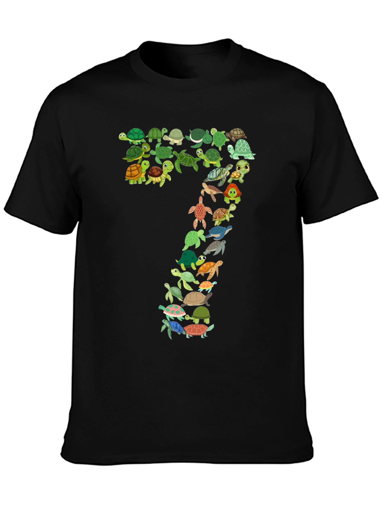 Turtle Number 7 Black T-Shirt