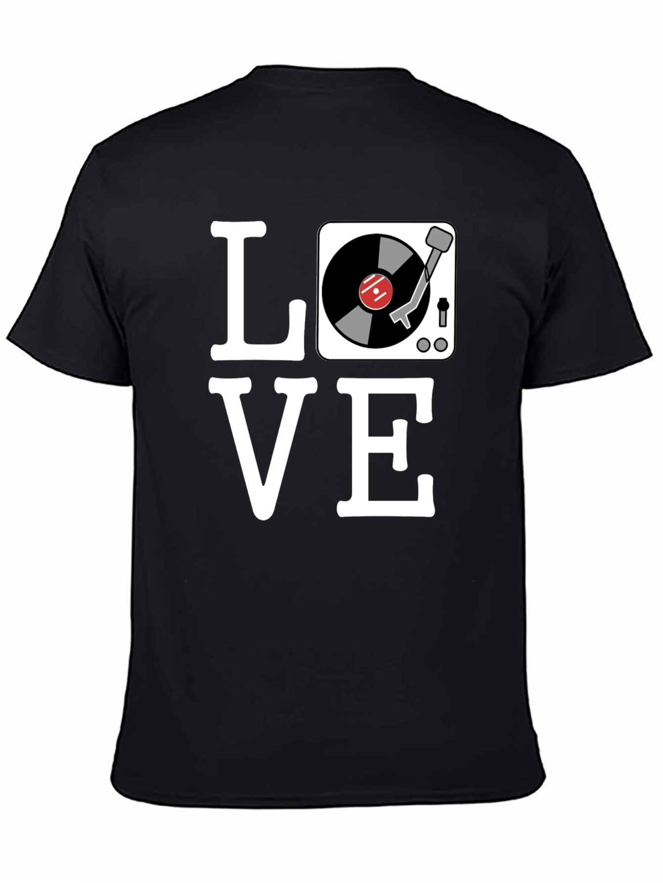 Love Vinyl Record Player T-Shirt - Black