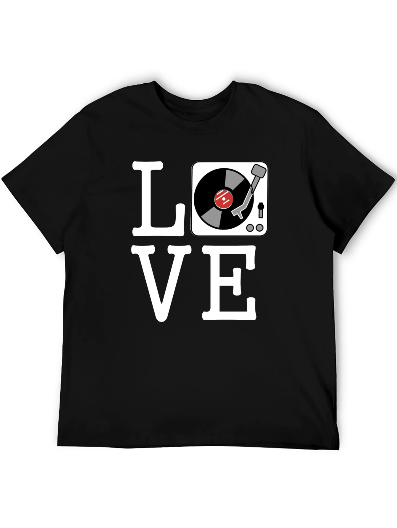 Love Vinyl Record Player T-Shirt - Black
