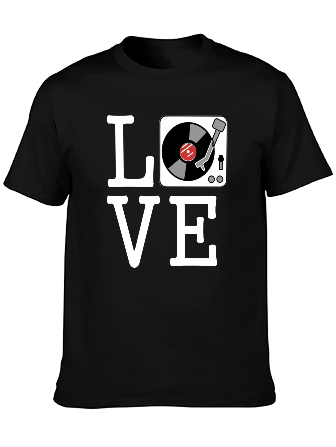 Love Vinyl Record Player T-Shirt - Black
