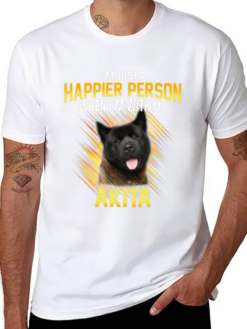 Happier with My Akita Dog T-Shirt