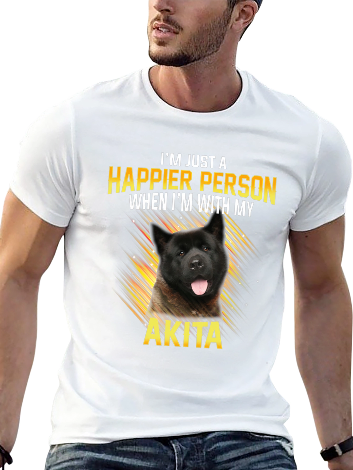Happier with My Akita Dog T-Shirt