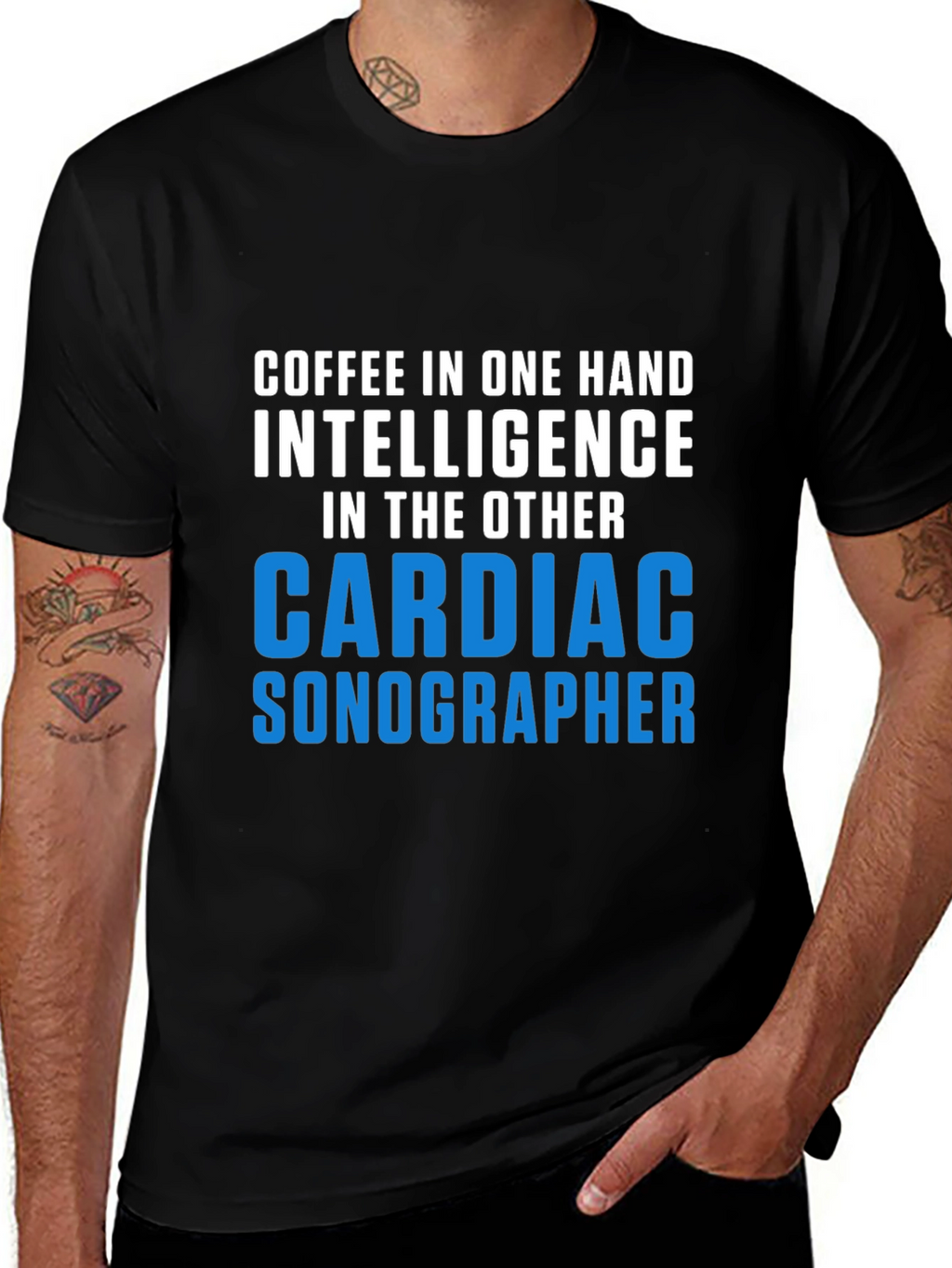 Cardiac Sonographer T-Shirt Coffee & Intelligence