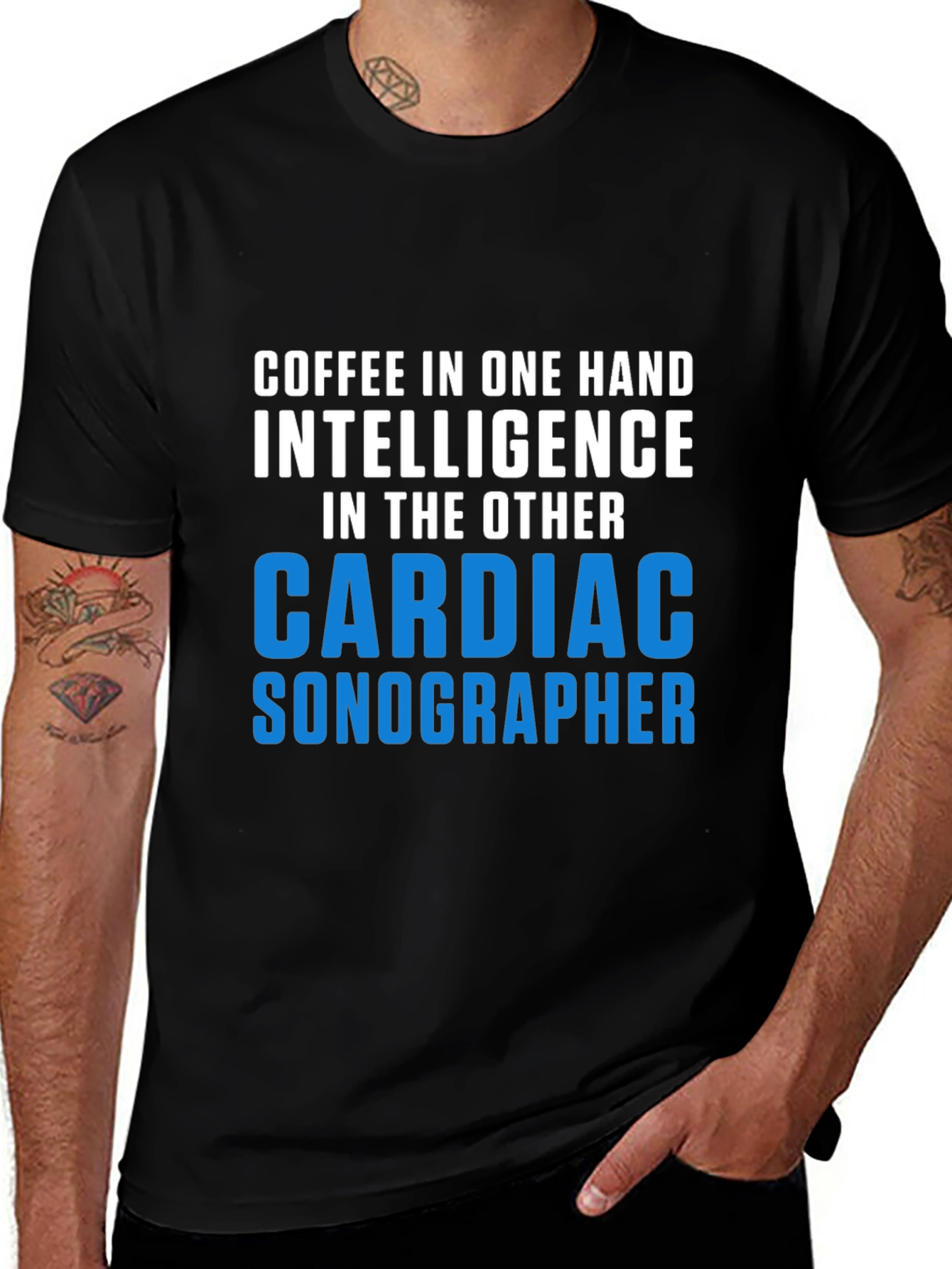 Cardiac Sonographer T-Shirt Coffee & Intelligence