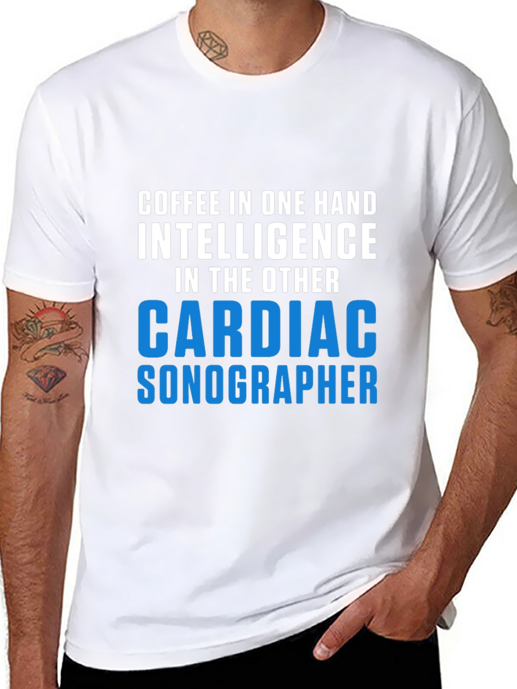 Cardiac Sonographer T-Shirt Coffee & Intelligence