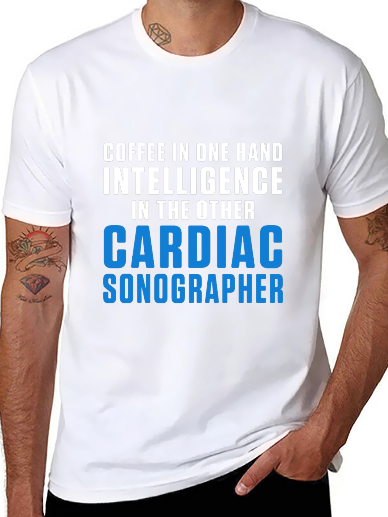 Cardiac Sonographer T-Shirt Coffee & Intelligence
