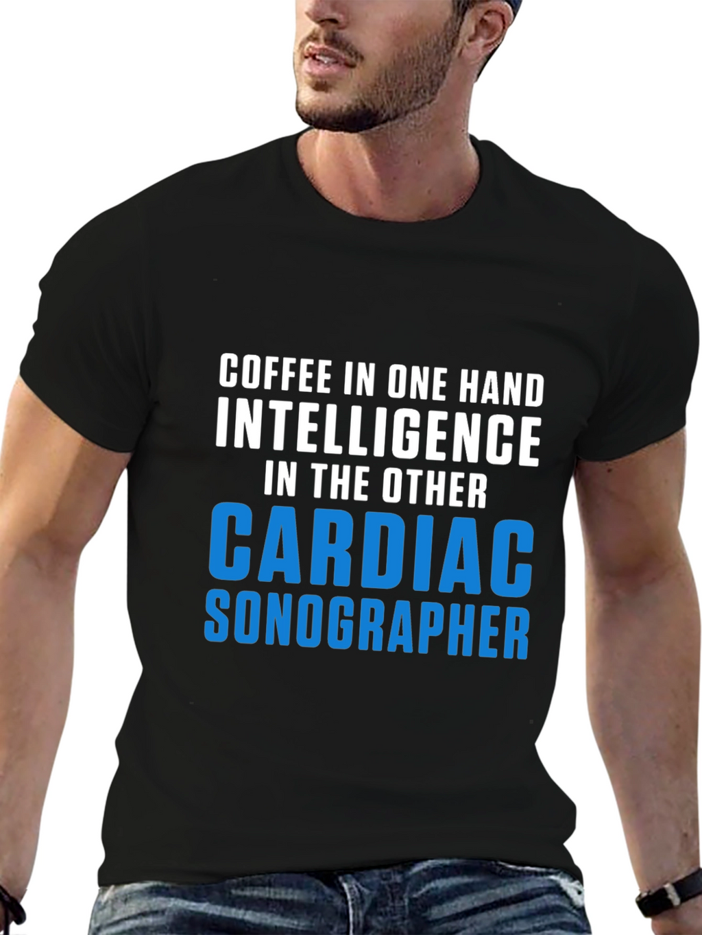 Cardiac Sonographer T-Shirt Coffee & Intelligence