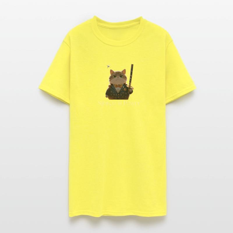 Elegant Cat Samurai with Sword and Quote