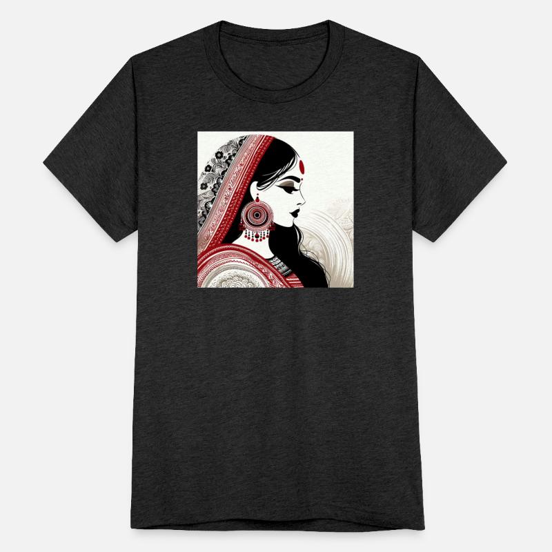 Elegant Indian Woman Portrait Illustration
