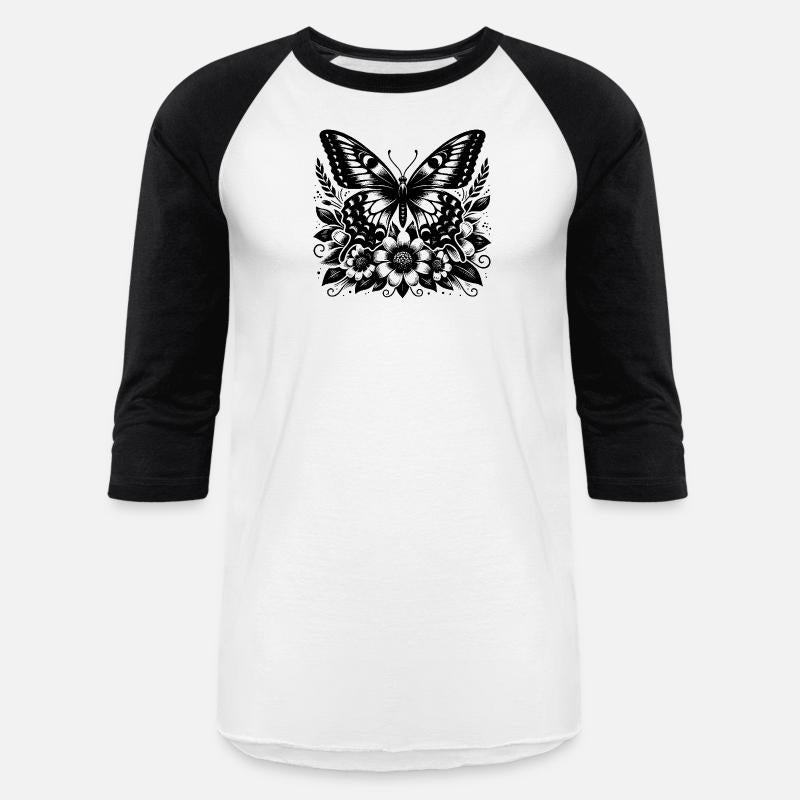 Elegant Natural Butterfly Design With Flowers