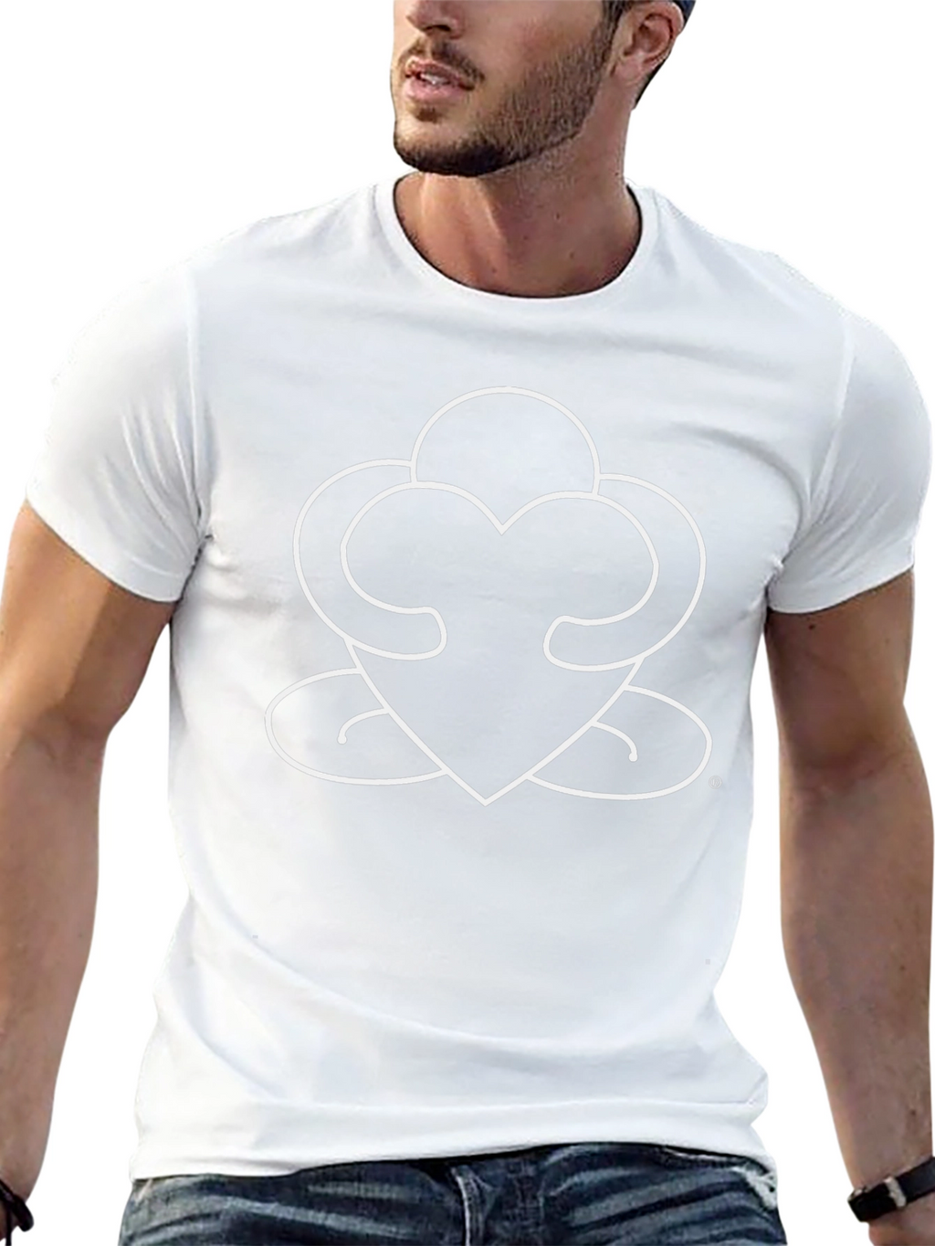 Heart Hug Graphic Black T-Shirt