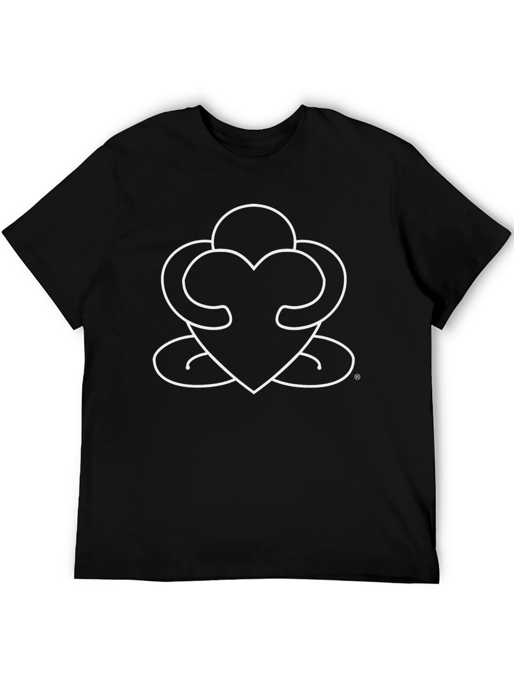 Heart Hug Graphic Black T-Shirt