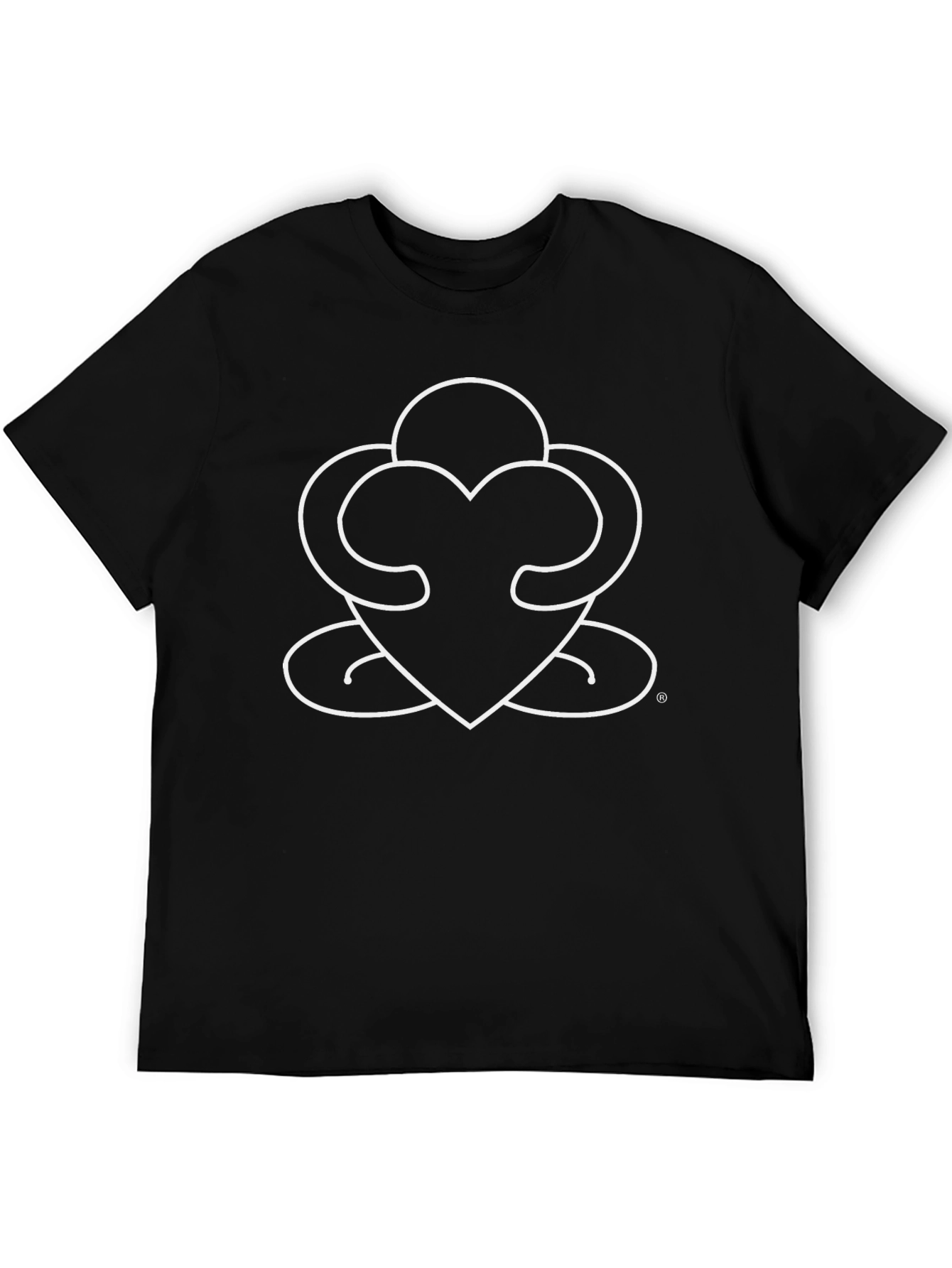 Heart Hug Graphic Black T-Shirt