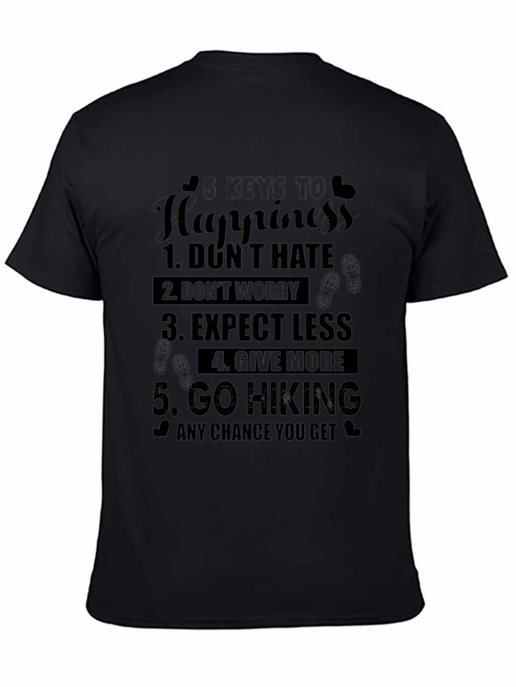 5 Keys to Happiness Hiking T-Shirt