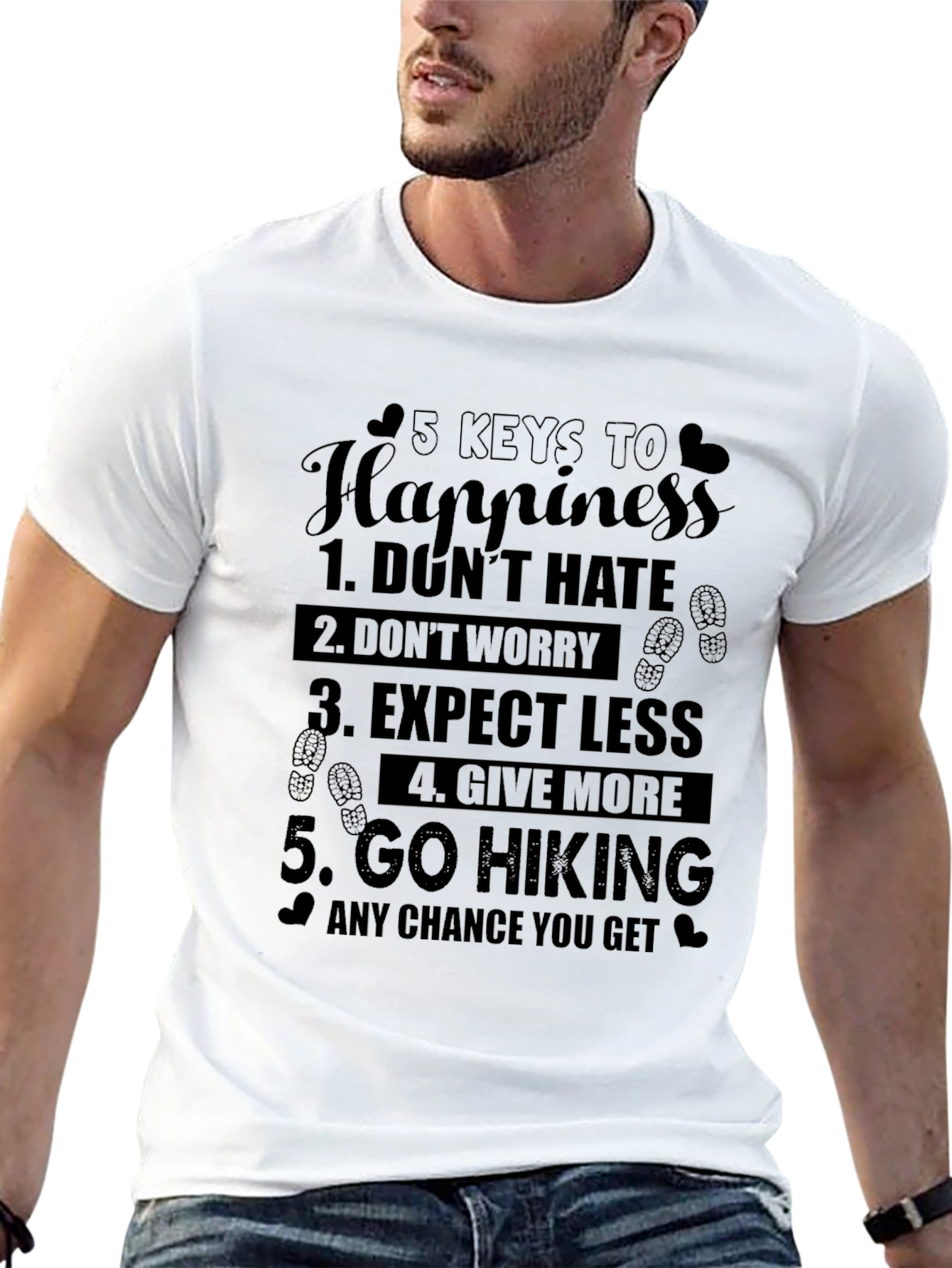 5 Keys to Happiness Hiking T-Shirt