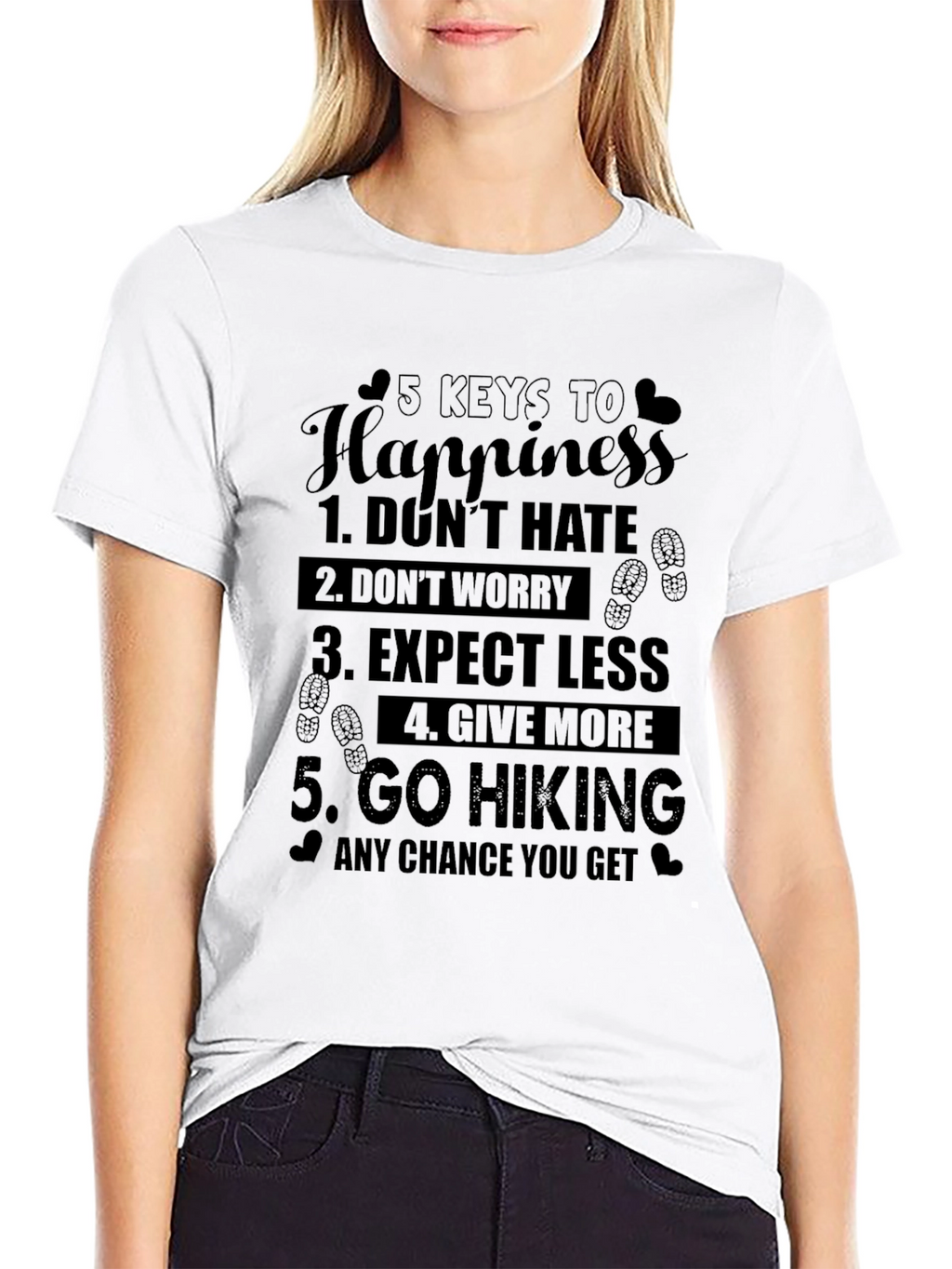 5 Keys to Happiness Hiking T-Shirt