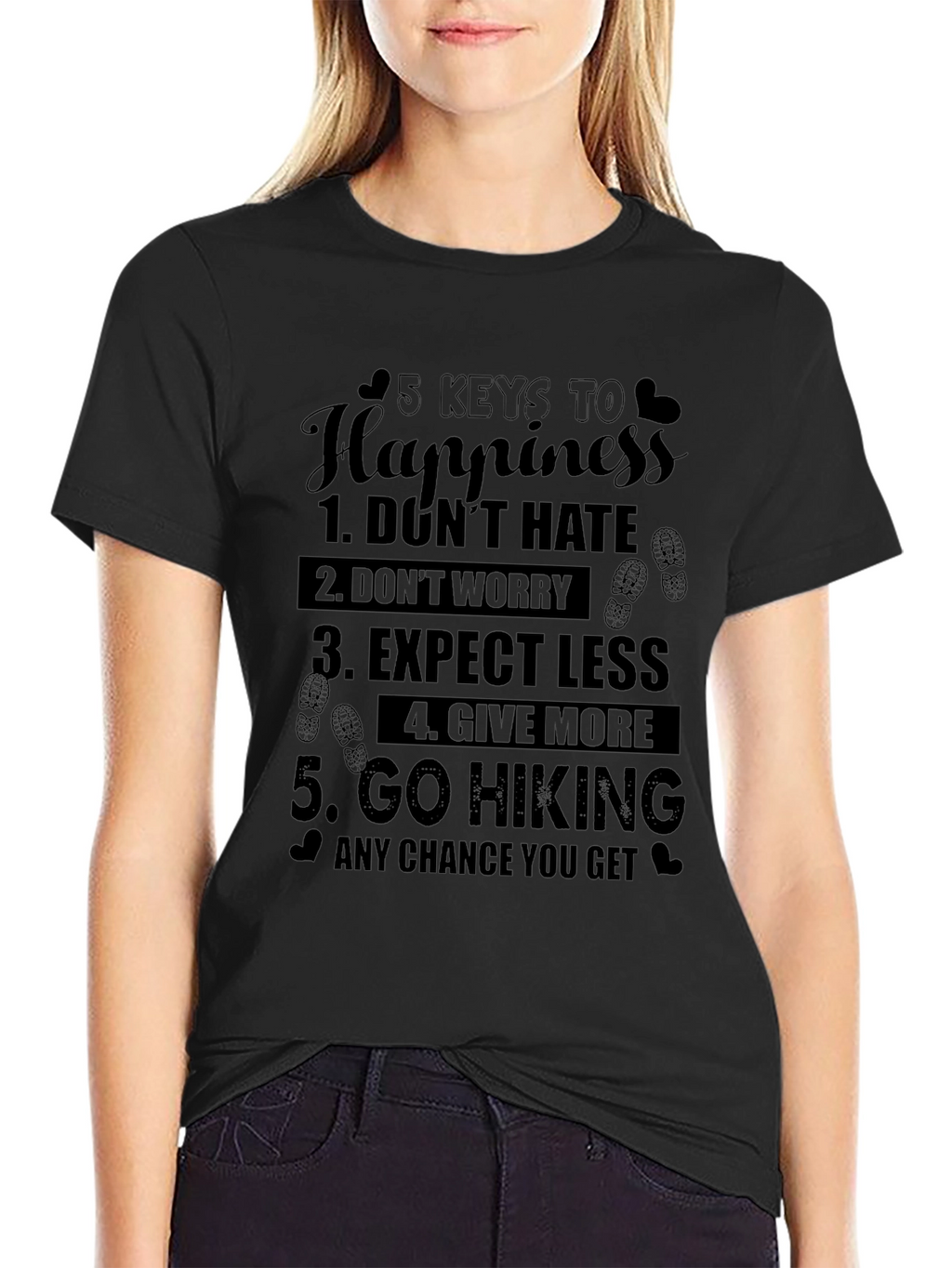 5 Keys to Happiness Hiking T-Shirt