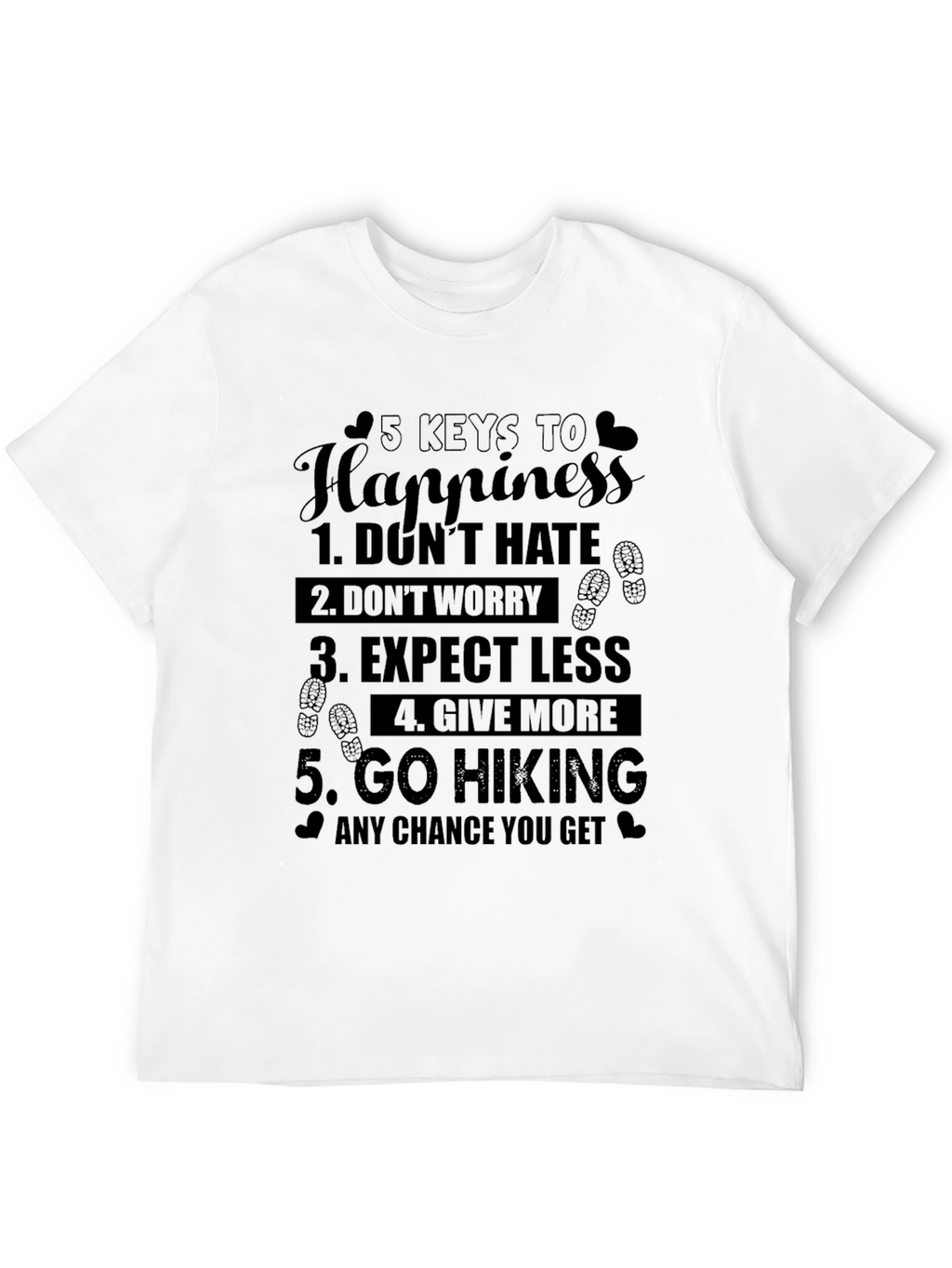 5 Keys to Happiness Hiking T-Shirt