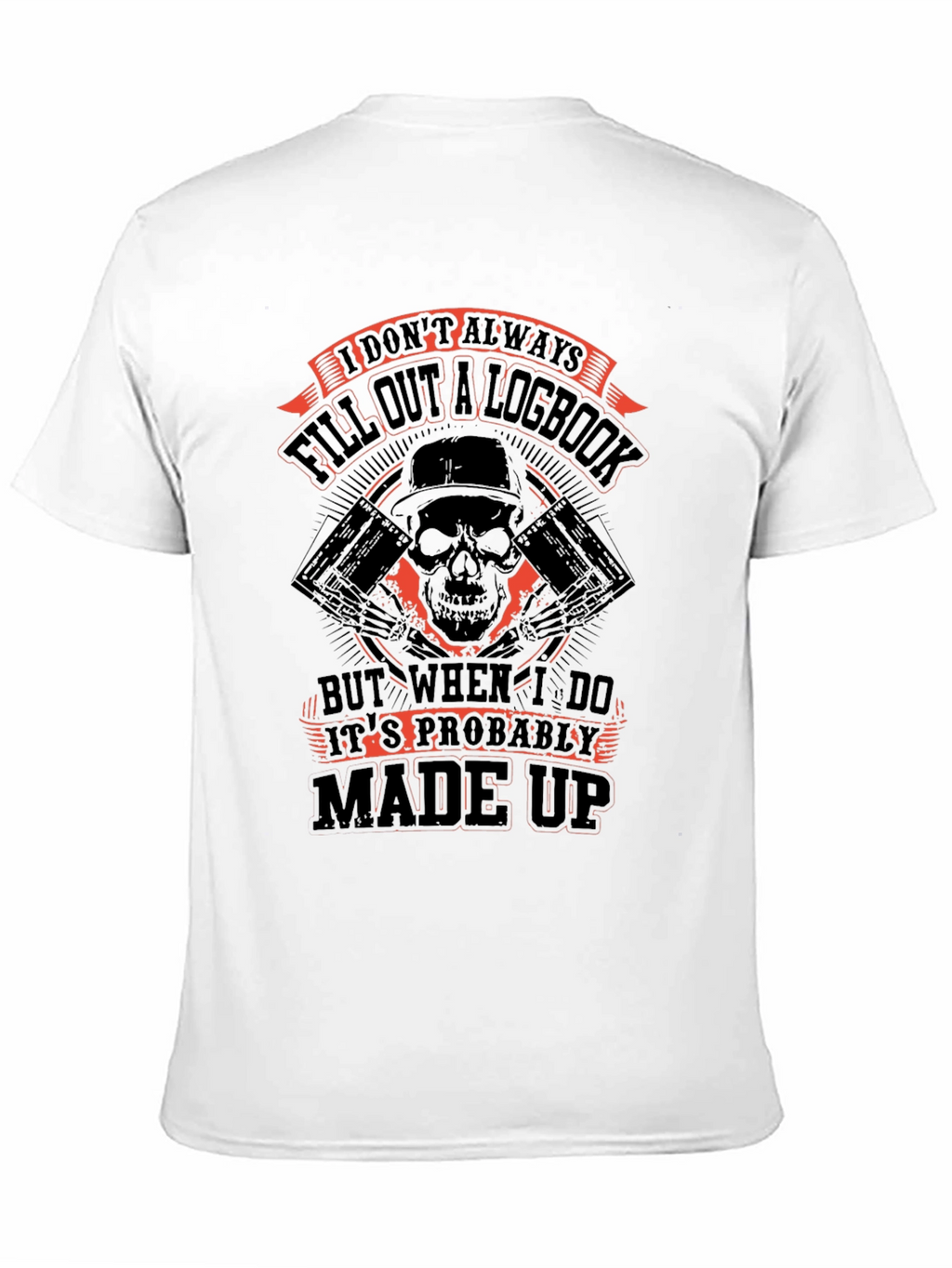 Funny Logbook Skull Graphic T-Shirt