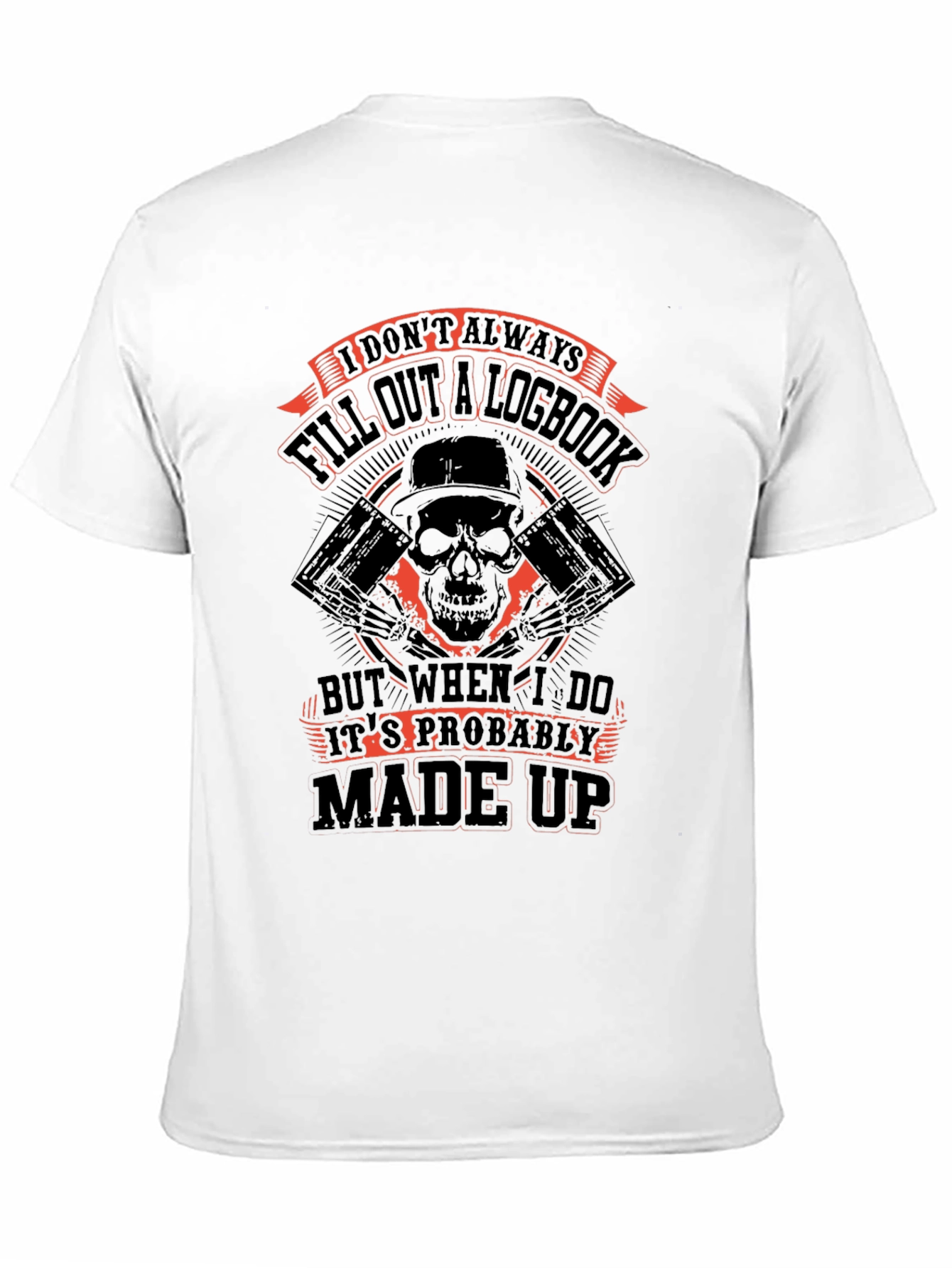 Funny Logbook Skull Graphic T-Shirt