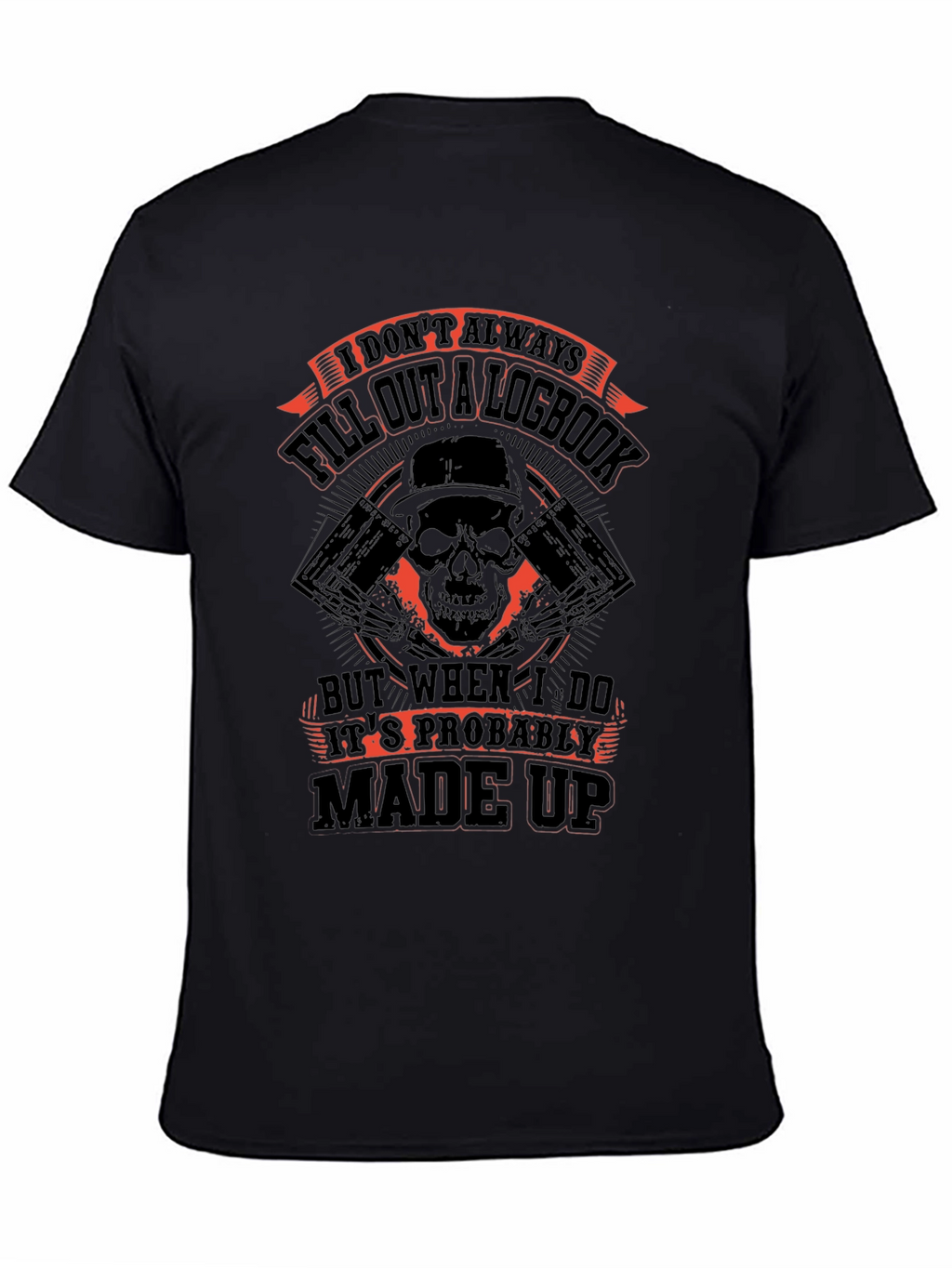 Funny Logbook Skull Graphic T-Shirt