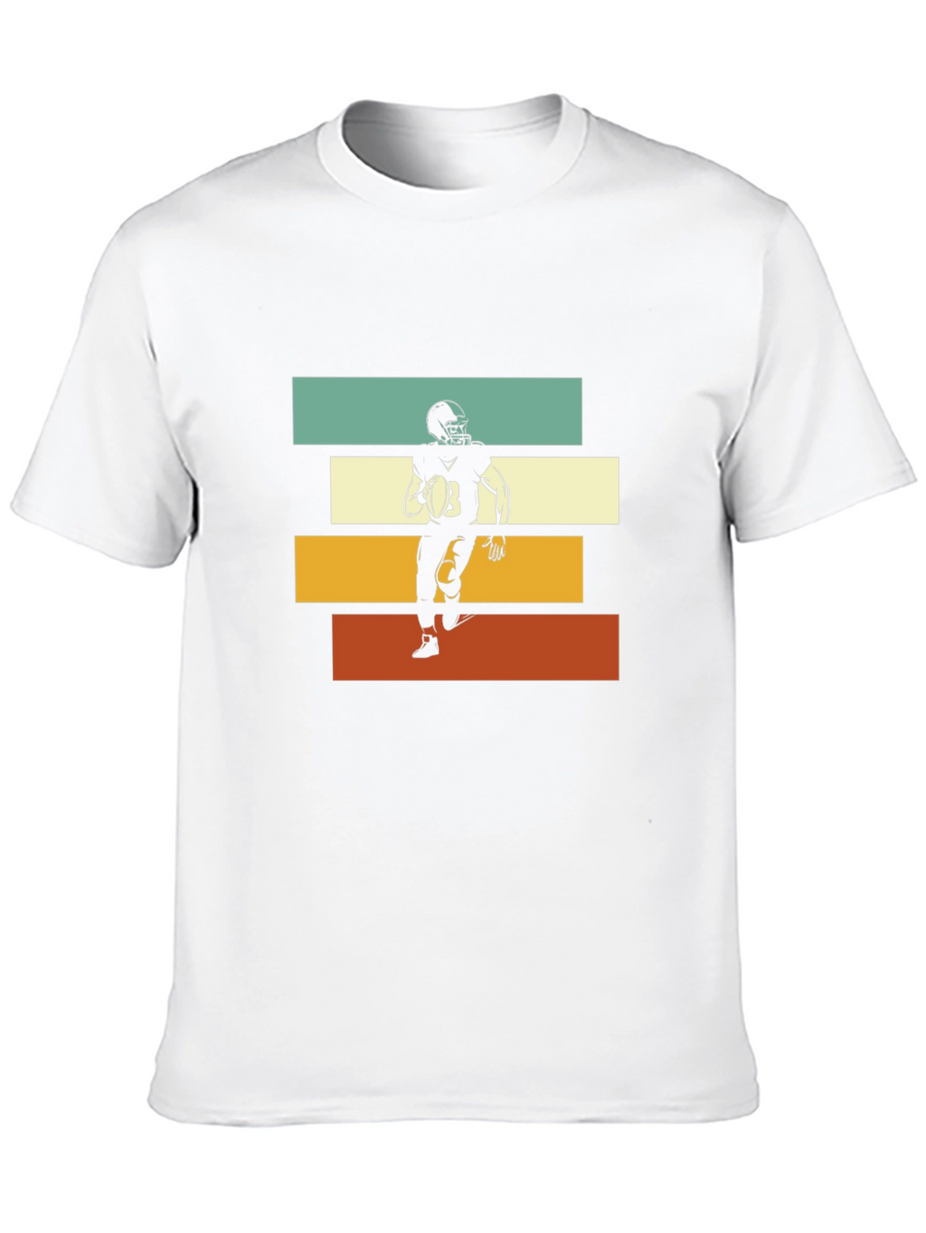 Retro Football Player Graphic Tee - Black
