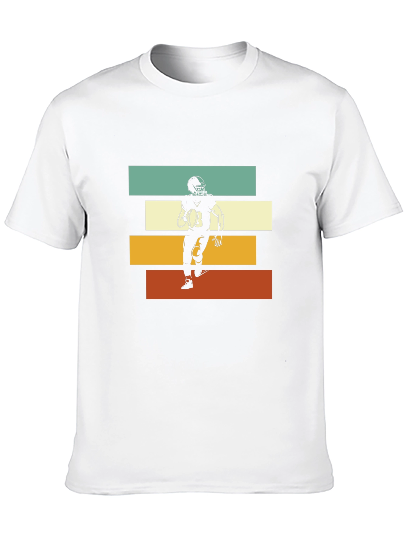 Retro Football Player Graphic Tee - Black