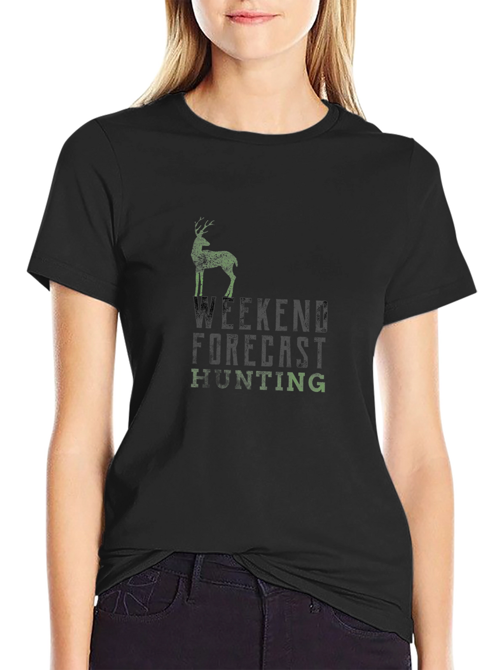Weekend Forecast Hunting Black T-Shirt